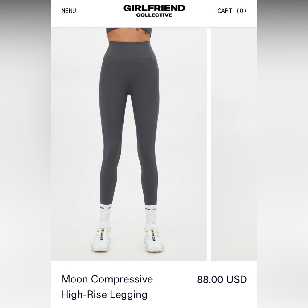Girlfriend Collective Gray High-Waisted Leggings